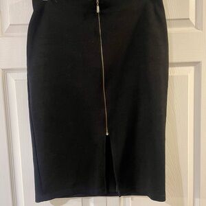 mark. Black Pencil Skirt with Front Zipper